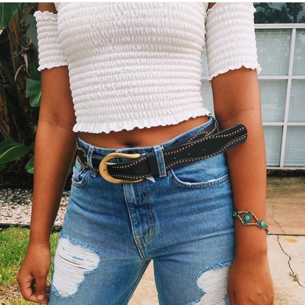 LF White crop top